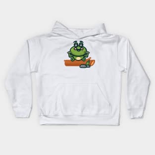 cute frog branch Kids Hoodie